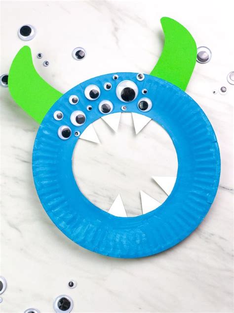Easy Paper Plate Monster Craft For Preschool Free Template Monster