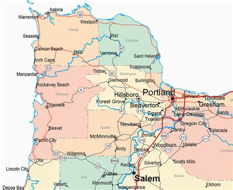 Map Of Northwest Oregon Secretmuseum