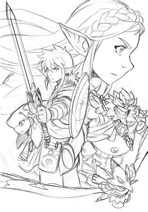 Link Zelda Breath Of The Wild Coloring Pages Ryan Fritzs Coloring Pages