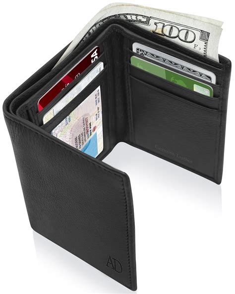 Trifold Wallets For Men Rfid Leather Slim Mens Wallet With Id Window