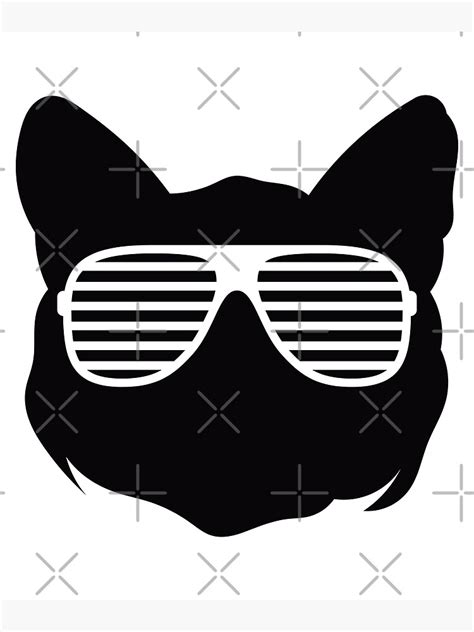 Funny Cat Face With Funky Glasses Poster For Sale By Ossmzz Redbubble