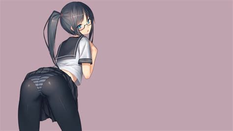 Wallpaper Anime Panties Leggings Skirt Ponytail