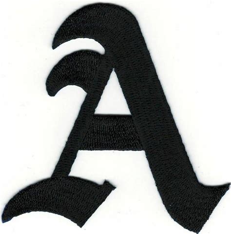3 Fancy Black Old English Alphabet Letter A Embroidered Patch Ebay