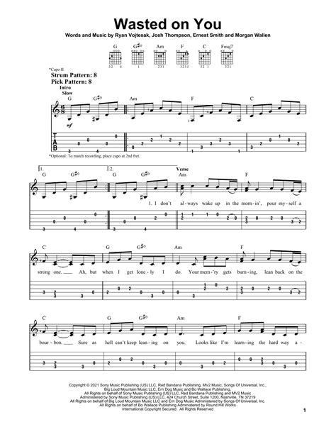 Wasted On You By Morgan Wallen Easy Guitar Tab Guitar Instructor