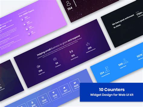 10 Statisticscounter Widget Design For Web Ui Kit Uplabs