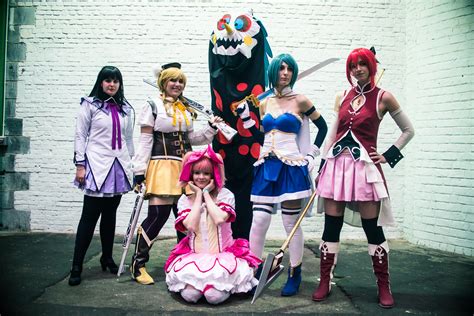 puella magi madoka magica cosplay group japan expo belgi… flickr