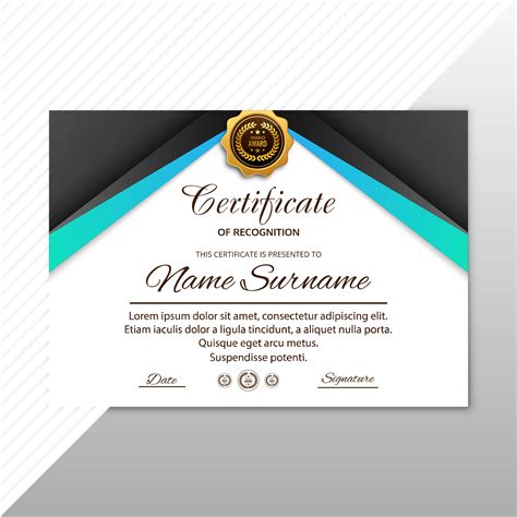 Creative Certificate Appreciation Award Template Bundle Stock Vector