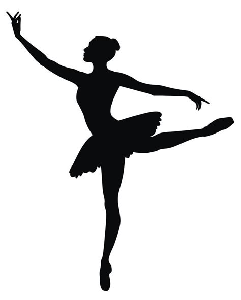 A Black And White Silhouette Of A Ballerina