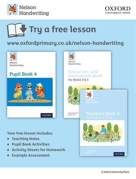Try A Free Nelson Handwriting Lesson For Year 4p5 Focusing On