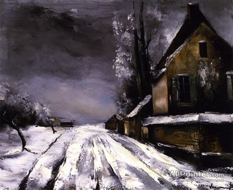 Maurice De Vlaminck Village In The Snow Oil Painting