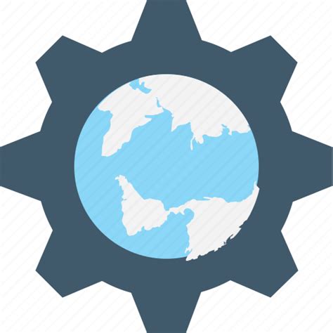 Cog, globe, internet setting, map setting, world map icon - Download on Iconfinder