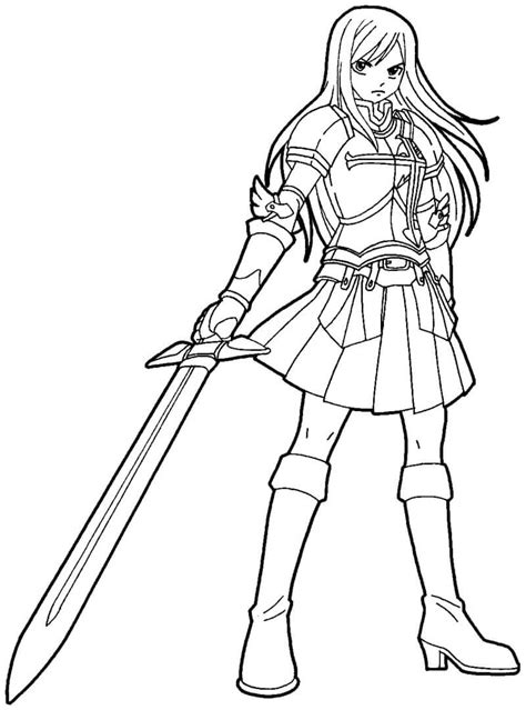 Erza Scarlet Coloring Pages Free Printable Coloring Pages For Kids