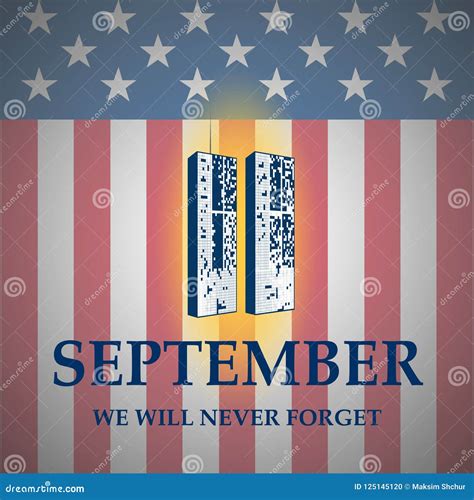 Patriot Day September 11 We Will Never Forget Stock Vector