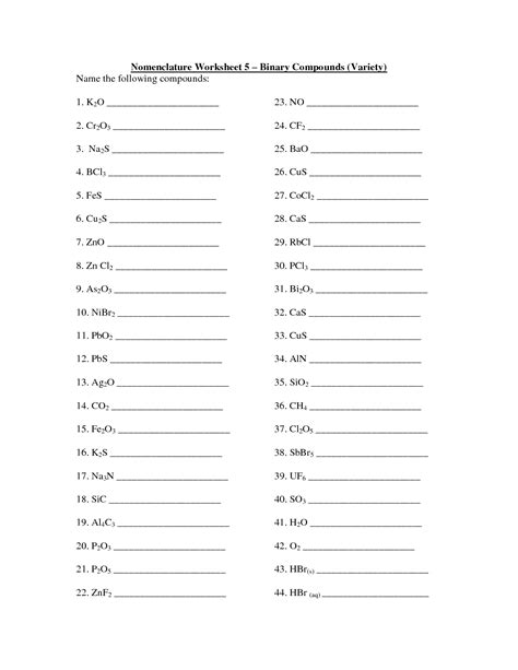 7 Simple Binary Naming Worksheet