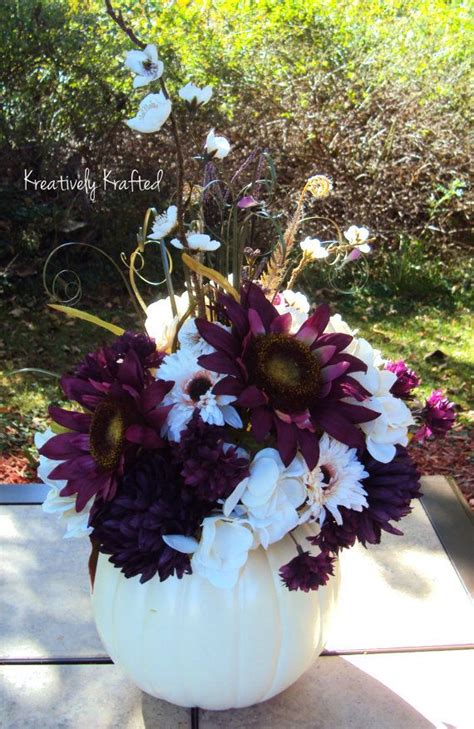 See more ideas about plum color, wedding, purple bridal bouquet. White Cream & Purple Plum Eggplant Pumpkin Silk Flower ...