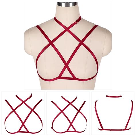 sword belt ladies harness for women body hollow chest bondage sexy lingerie cage bra gothic