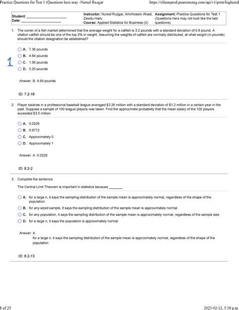 Qms210 Test 1 Review Questions 1 1 2 3 Student