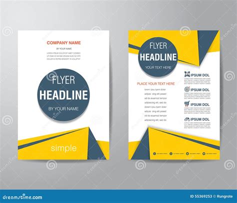 Simple Triangle And Circle Brochure Flyer Design Layout Template Stock