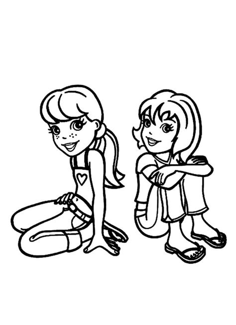 Two Girls Coloring Pages At Free Printable Colorings