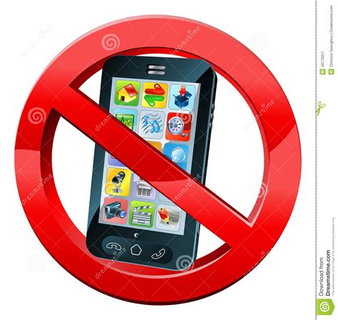 No Phone Sign Stock Vector Illustration Of Phone