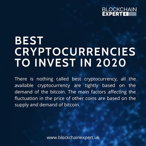 Investing in cryptocurrency in 2020 is very different than investing in 2017. Best Cryptocurrencies to Invest in 2020 in 2021 ...