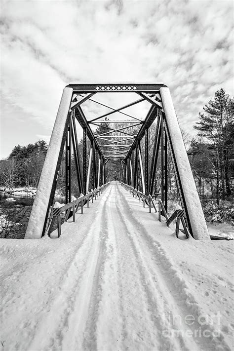 Newport New Hampshire Sugar River Bridge Winter Photograph By Edward