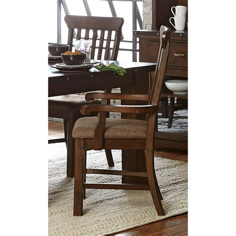 Wood And Fabric Dining Side Arm Chair With Curved Slat Back Set Of 2