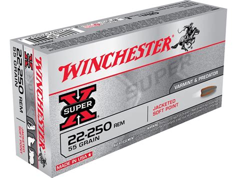 Winchester Super X Ammo 22 250 Remington 55 Grain Pointed Soft Point