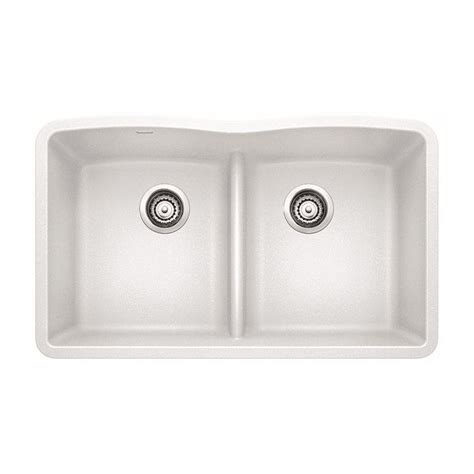 This is a relatively new kind of sink that has become popular with the increased use of counters made of natural stone. Blanco Diamond Undermount Granite 32 in. x 19.25 in. 50/50 ...