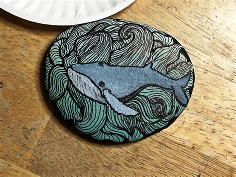 Whale Rock Whale Painting Hunting Painting Painted Rocks