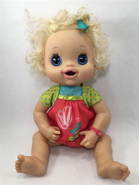 Baby Alive Doll Hasbro 2010 Blonde With Dress Talks Potty 17 21