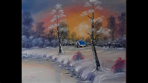 Painting A Winter Landscape In Oilcun Să Pictezi Un Simplu Peisaj De