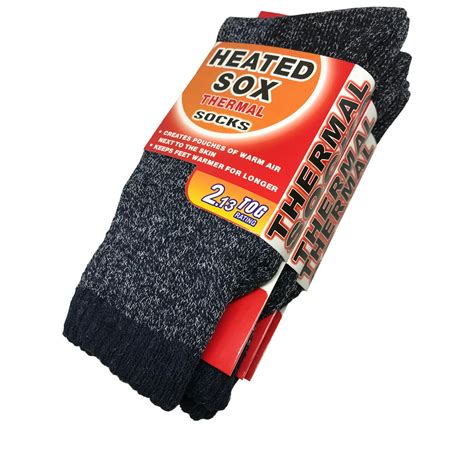 Heated Sox Mens Warm Thermal Socks Heated Sox Reinforced Toe And Heel