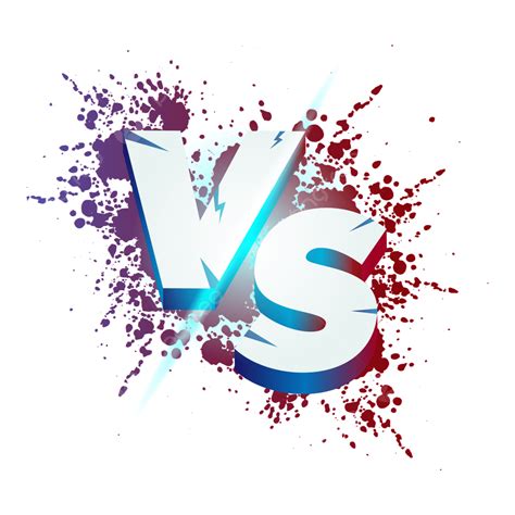 Red Blue Vs Glowing Metal Transparent Font Vs Vs Logo Vs Clipart Png