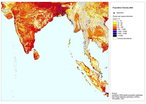 South Asia Population Density 2002 India Reliefweb