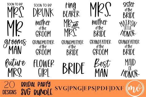 Bridal Party Svg Bundle 20 Graphic By Mockup Venue · Creative Fabrica