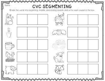 cvc segmenting freebie cvc words teaching kindergarten