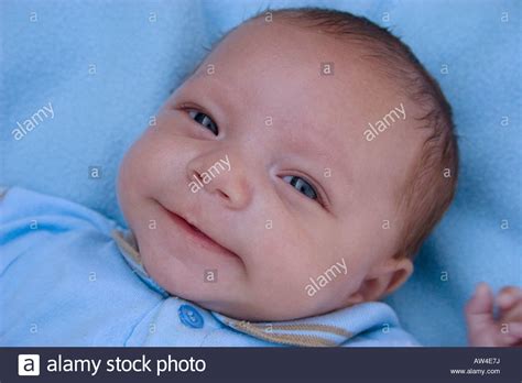 Portrait Gorgeous Newborn Baby Smiling Stock Photo Alamy