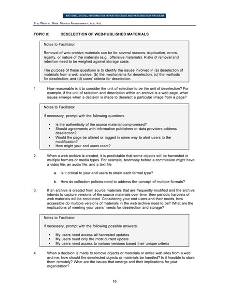 Focus Group Discussion Guide Page 16 Unt Digital Library