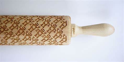 Custom Engraved Rolling Pins Imprint Patterns Into Cookie Dough