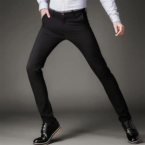 Buy Fashion Skinny Casual Pants Men Stretch Business Office Formal Mens Dress