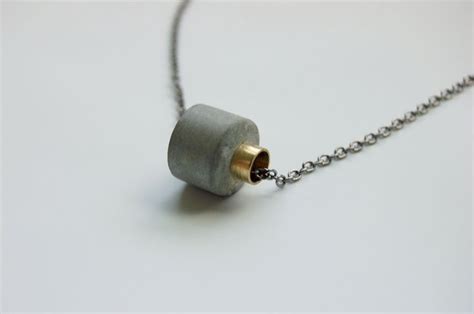 Diy Jewelry Concrete And Metal Necklace Cement And Brass Jewelry