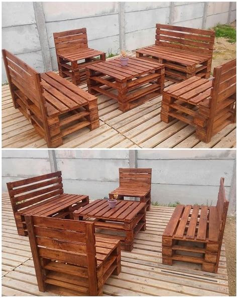 This Is A Small Wood Pallet Patio Furniture Set Up To Make It As Part