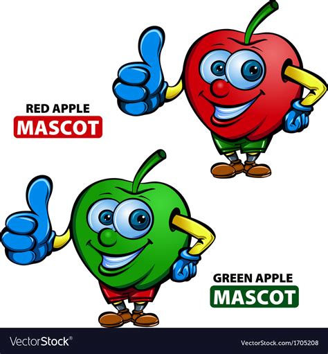 Apple Mascot Royalty Free Vector Image Vectorstock