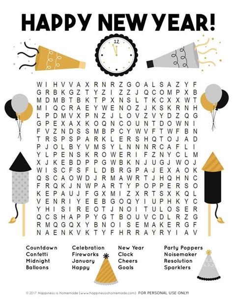 This Fun New Years Word Search Printable Puzzle Is A Ton Of Fun For