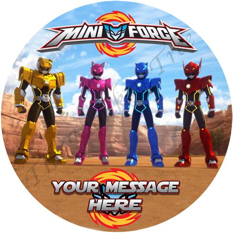 Power Rangers Mini Force Edible Cake Image Topper Can Be Personalised