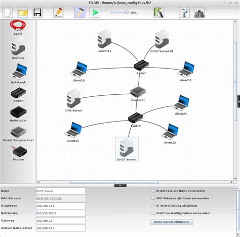 Netzwerk Simulation Filius GNU Linux Ch