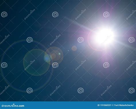 The Sun On The Background Of A Blue Cloudless Sky Stock Image Image