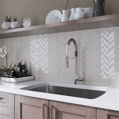 White Mosaic Tile Kitchen Backsplash Kitchen Info