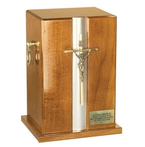 Beautiful Catholic Wooden Urn With Cross Adult Cremation Urn Etsy